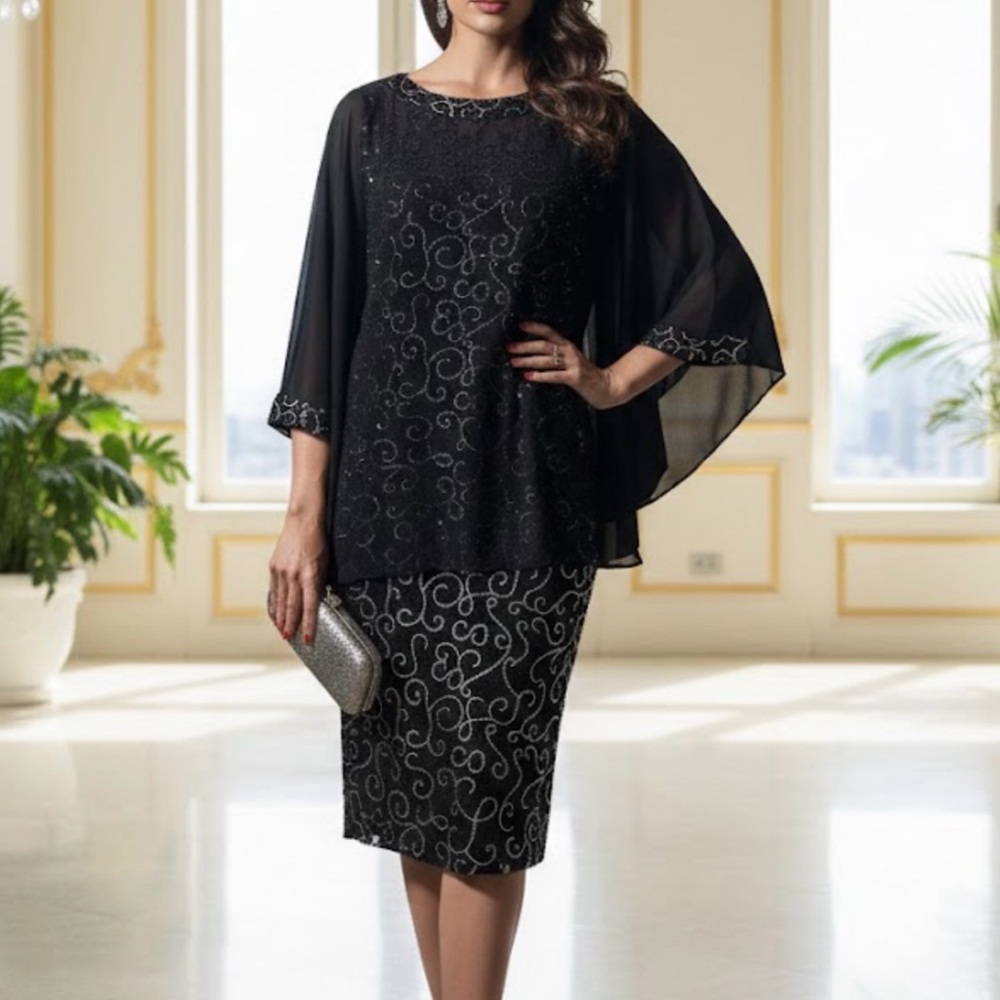 Chic Black Long Sleeve Women's Dress